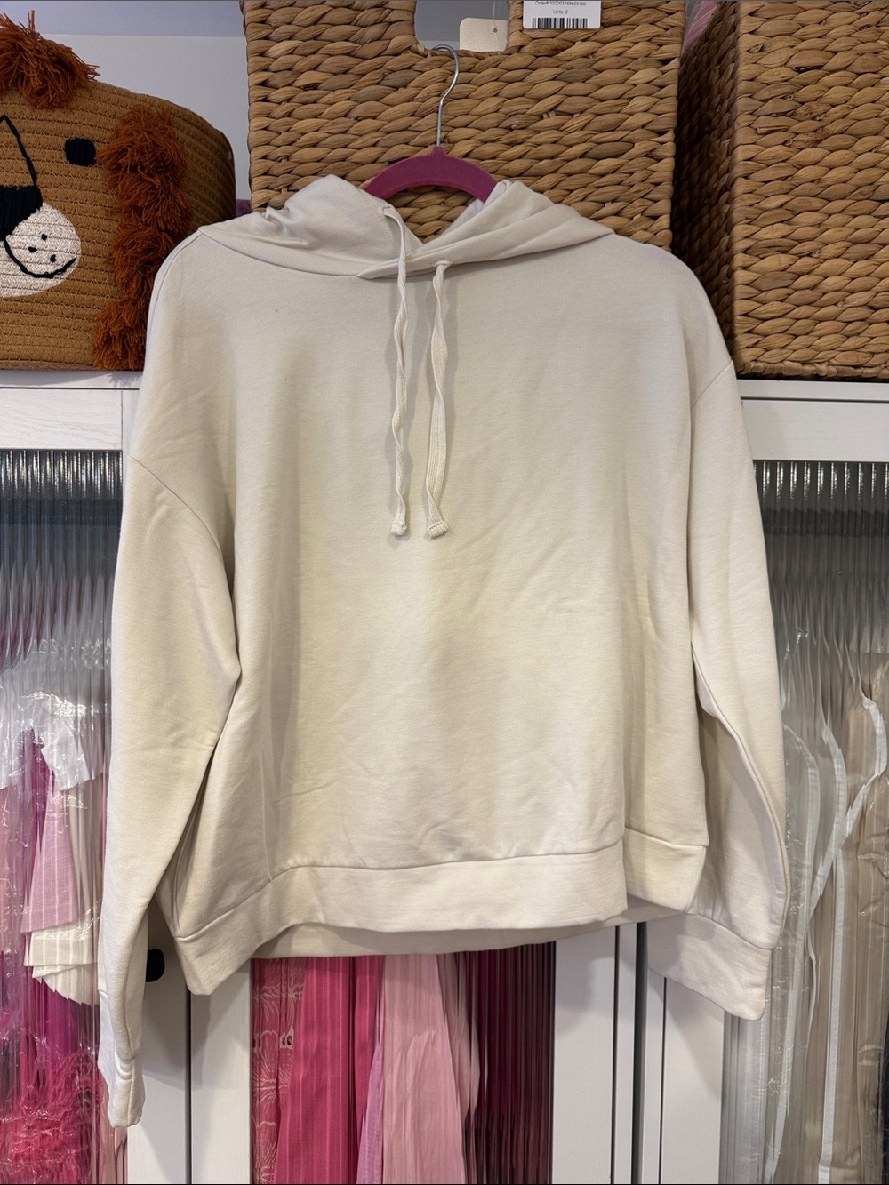 Quince Cream Hooded Pullover Sweatshirt